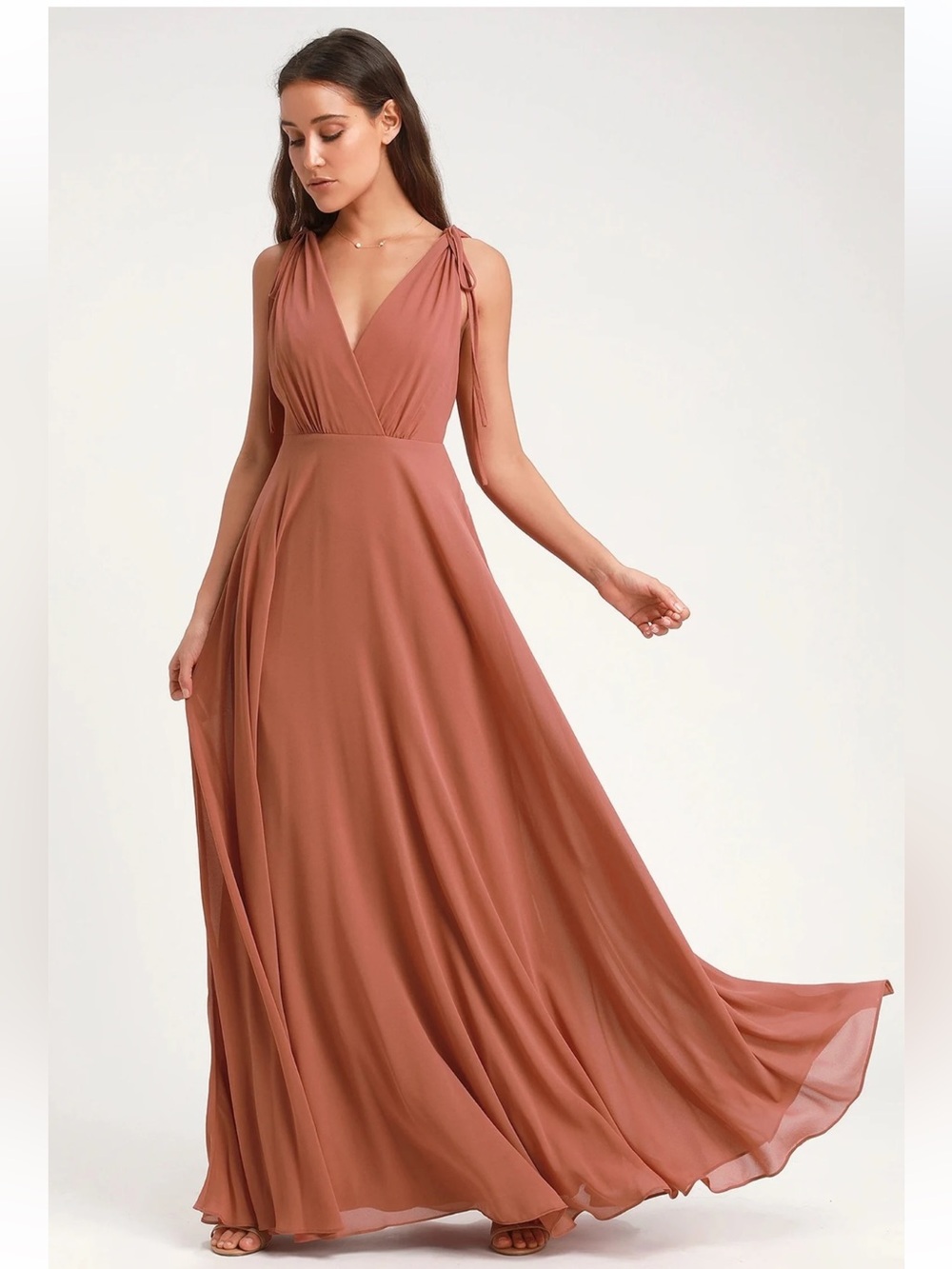 NWT - Lulu's - Dance The Night Away Maxi Dress - Rusty Rose - Small